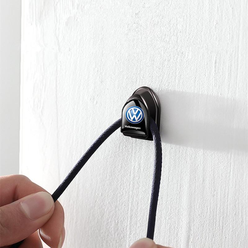 O6GGT-VW New 2PCS 3D matel Car Holder Wall Hooks Hanger Clip For VW Volkswagen Golf Polo Passat Touran Jetta accessories Sticker