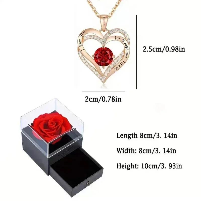 Elegante Scatola con Rosa Stabilizzata e Cassetto Portagioie per Festa della Mamma, Compleanno, Anniversario e Regalo Speciale da Custodire per Lei