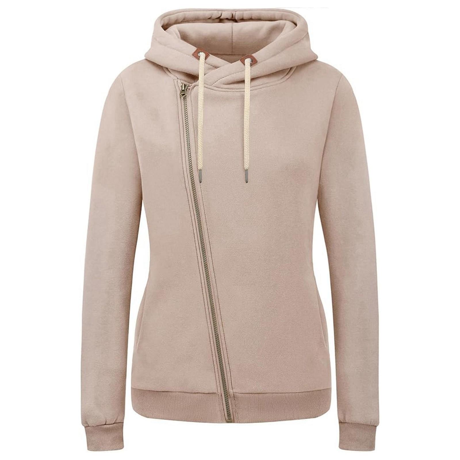 

Женские толстовки с капюшоном и карманами Женские однотонные толстовки с капюшоном на молнии S хаки