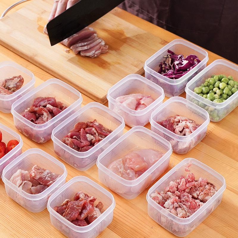 Gefrierbox, Lebensmittelverpackungsbox für Kühlschränke, Kleine Plastikbox, Mikrowellenherd-Siegel, Rechteckige Form