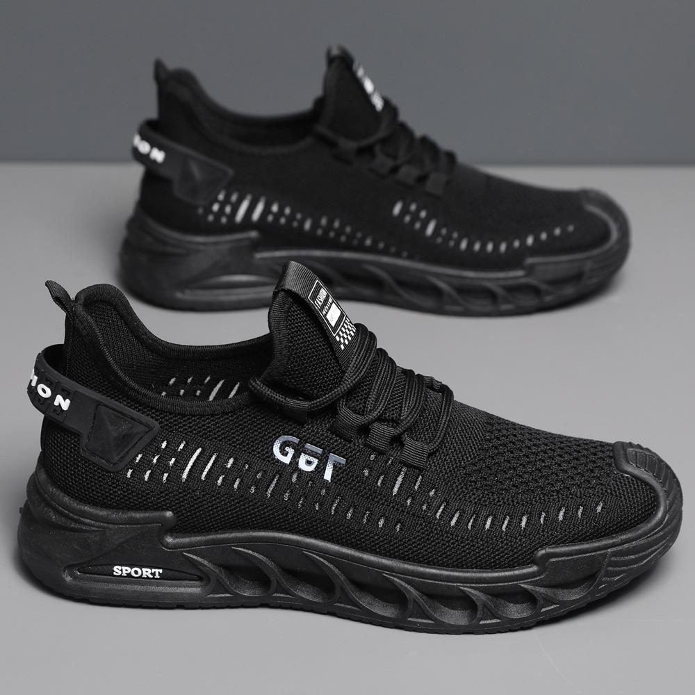 

Мужская обувь, новая весенне-летняя мужская дышащая повседневная обувь для вождения на платформе, спортивная обувь для бега на открытом воздухе 39 чёрный