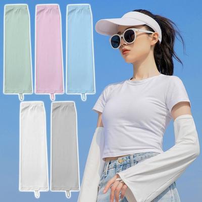 UV Protection Driving Cycling Mittens Ice Silk Sleeve Arm Sleeves Women Lady Glove Sunscreen Gloves