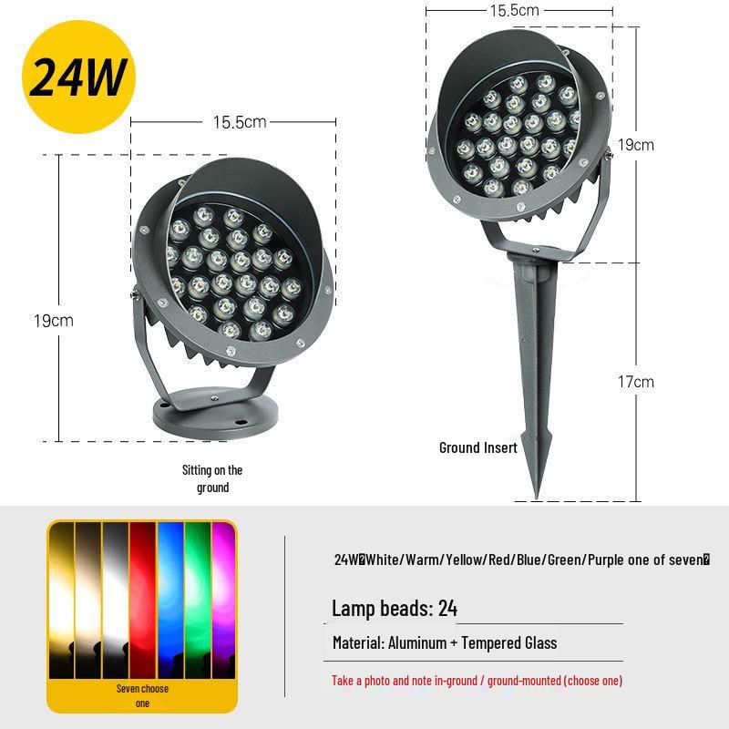 Outdoor Waterproof Tree Spotlight, Garden Floodlight, Landscape Light, Ground Plug Lawn Light