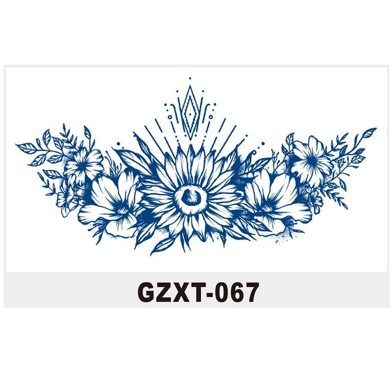 Herbal Tattoo Sticker Large Pattern Chest Sticker Juice Sticker Can'T Be Washed Off Semi-Permanent Water Transfer Gzxt