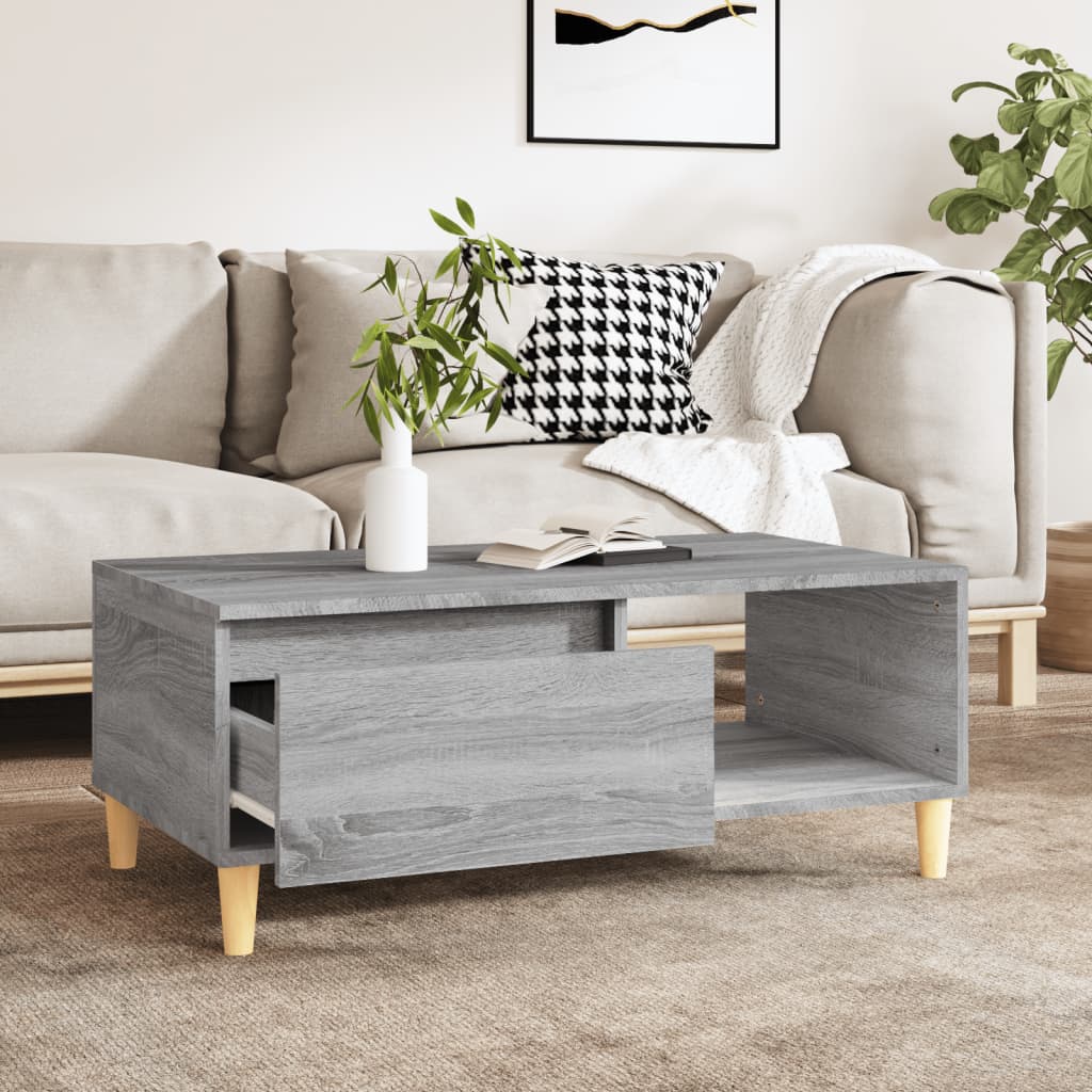  Coffee Table, Grey Sonoma Oak 90x50x36.5 Cm, Wood-based