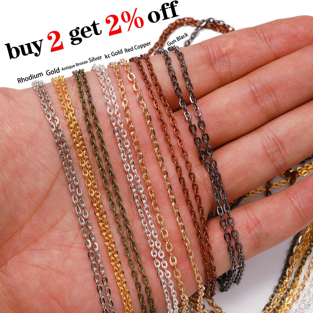 10m/lot Rhodium/Bronze Color Long Necklace Chains Brass Bulk For DIY Jewelry Findings Making Materials Accessories