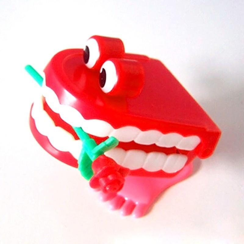 2pcs Spring Wind Up Jump Tooth Dental Gift Dental Toys Wholesale Spring Plastic Toys Jump Teeth Chai