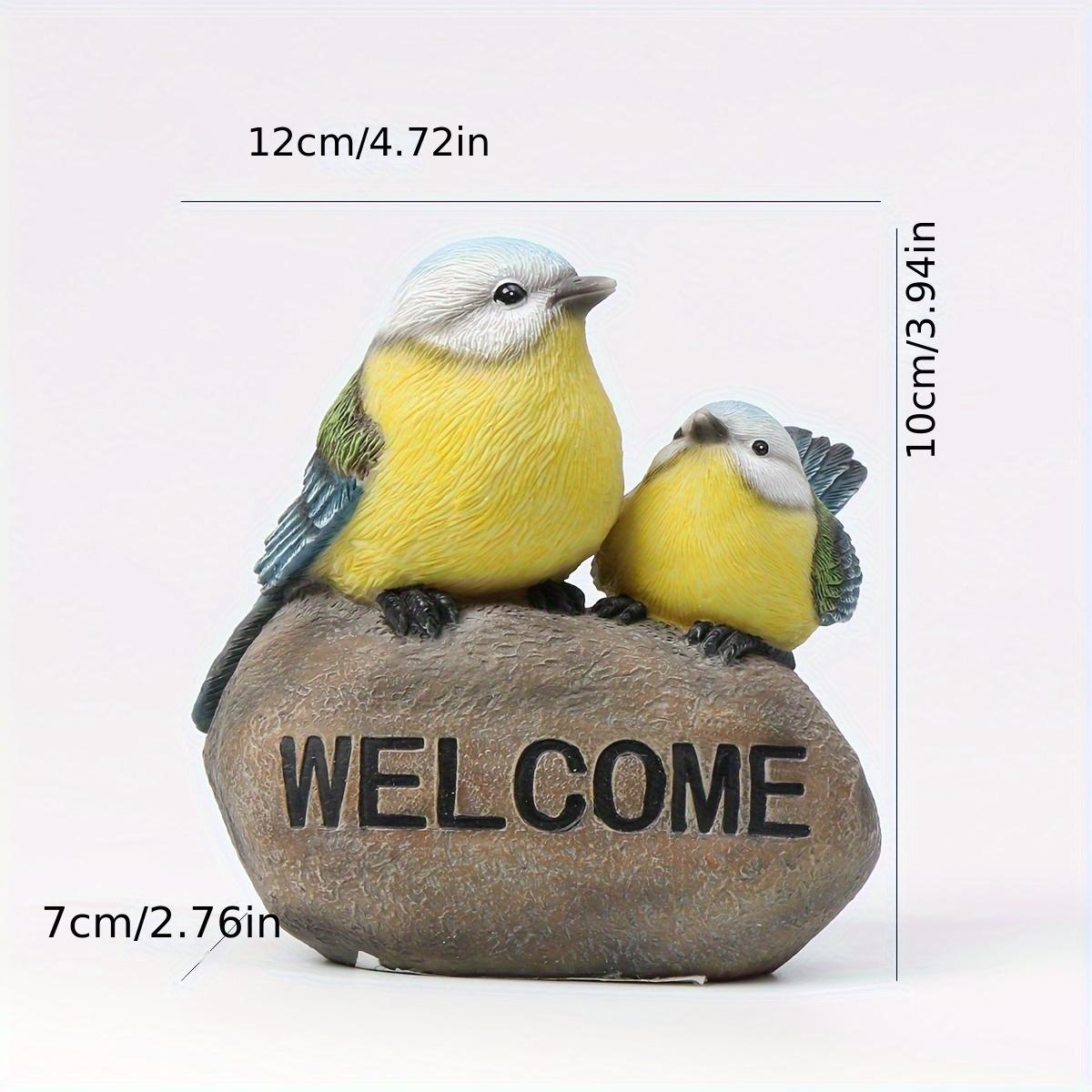 

Bird Garden Decor, Welcome Sign Sculptures Statues for Yard Patio Lawn Funny Fairy Ornaments Outside Figurine Home Decorations