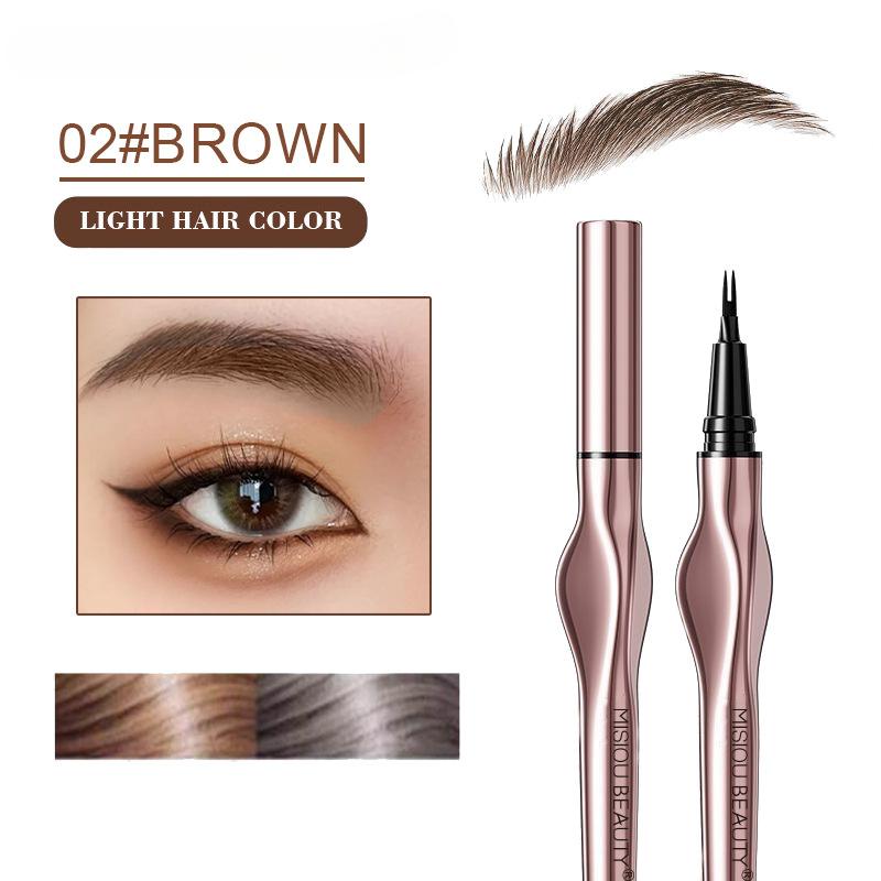 Bifurcated Eyebrow Pencil 2 Point Wild Eyebrow Pencil Long Lasting Easy To Grip Eyebrow Tattoo Waterproof Extremely Fine Eyebrow Pencil Black