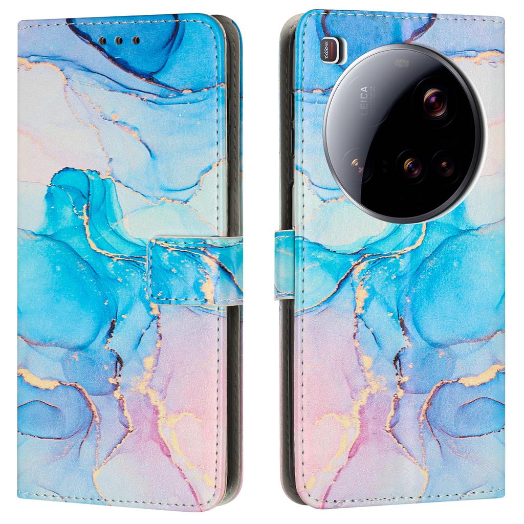 For Xiaomi 15 Ultra Stand Case Marble Pattern PU Leather Wallet Phone Cover