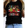 Summer Christmas Printed Women's Loose Casual Round Neck Pure Cotton Short Sleeved T-Shirts Women’s