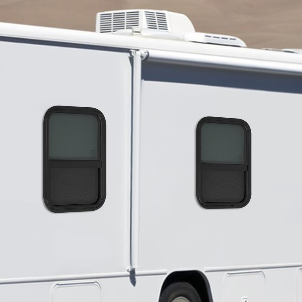 RV Vertical Slide Window, 2-Pack 15x22 Inch Replacement Windows, Universal for Camper Trailer Motorhome - Compact 38.1x55.88cm