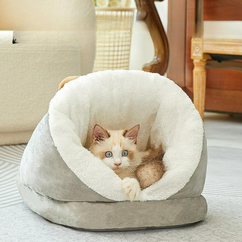 Pet Bed for Cats Windproof Warm Spacious Comfortable Extra-Large Thick Cat Beds Sleeping Nest Slipper Bed