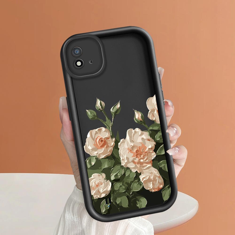 Soft Silicone Square Ladder Printing Pattern Phone Casing Full Cover Camera Shockproof Protection Rubber Case for OPPO Realme