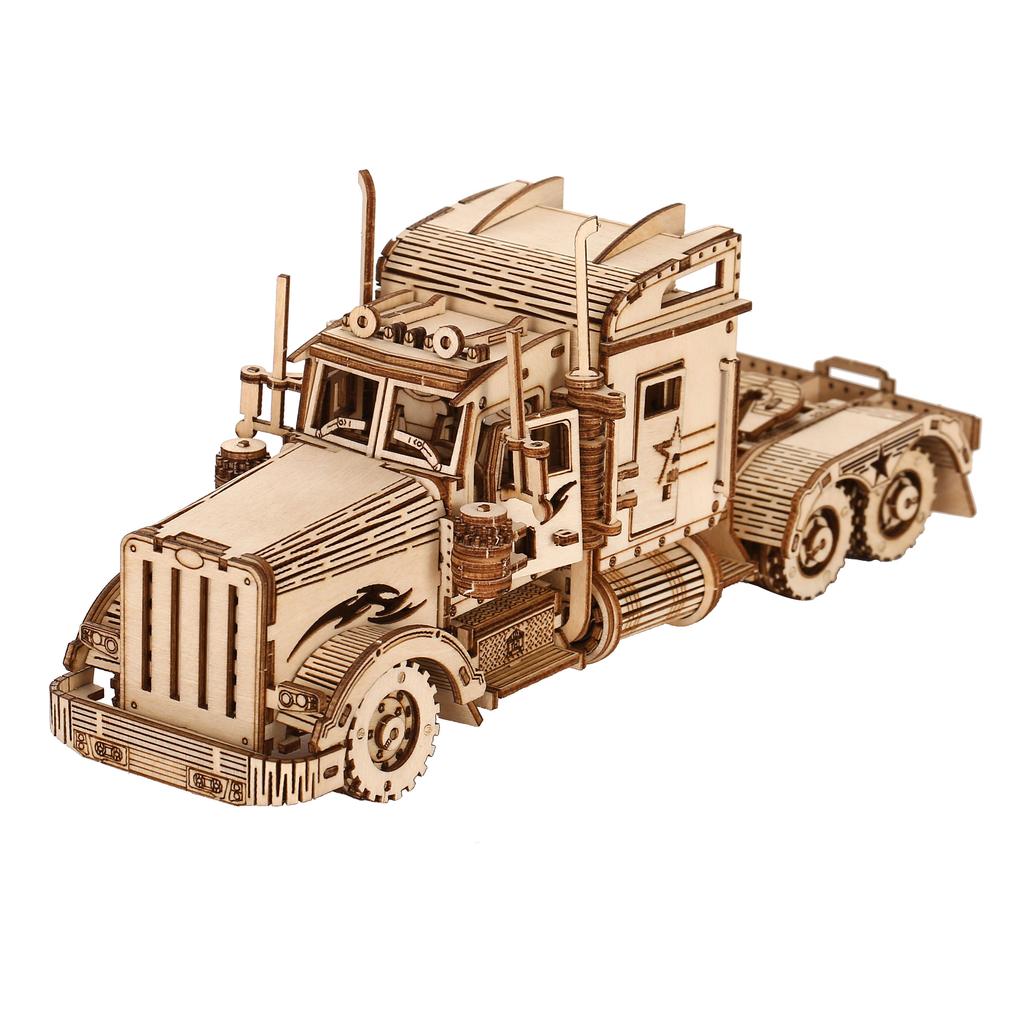 Truck 3D Car Wooden Puzzle Scale Model,DIY Model Kit, Handcraft Gift,Home Decoration,Mechanical Model Kit, Building Toy