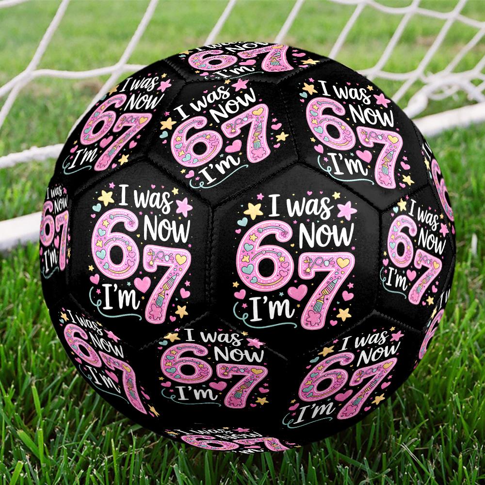 Summer Ice Cream Number 67 Size 5 Soccer Balls, High-Quality, Anti-Slip, Protective Football, a Unique Gift Suitable for Birthdays, Christmas