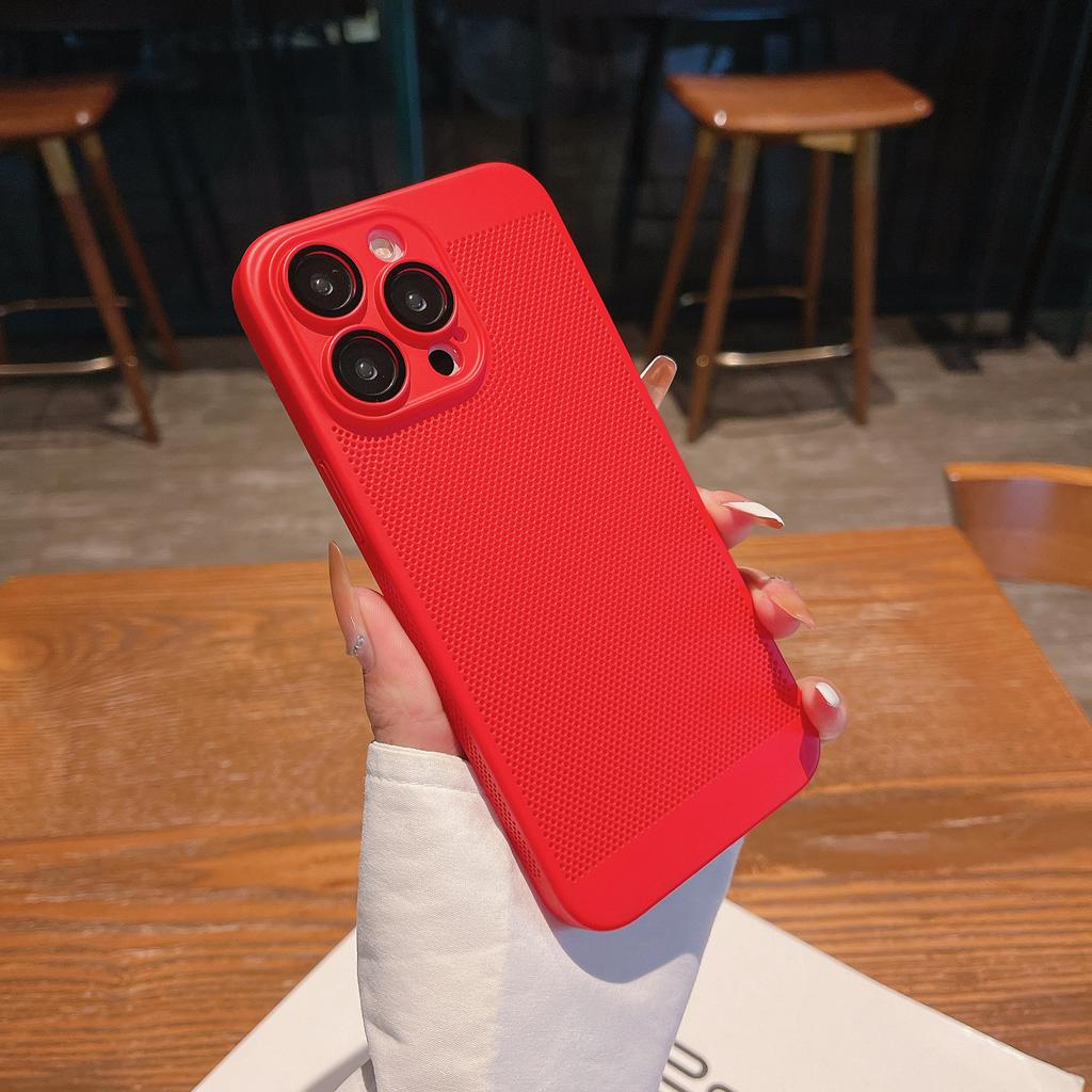 New Apple 16 Pro Cooling Phone Case iPhone 17 Ultra-thin Mesh Case PC Compatible 15 Creative Shockproof Hard Cover