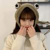 Warmer Autumn Crochet Winter Knitted Big Eye Frog Ear Protective Beanie Hats Frog Hat Knitted Caps