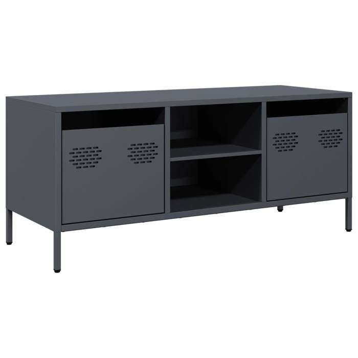 VidaXL Meuble TV anthracite 101,5x39x43,5 cm acier laminé à froid, support TV, buffet TV, armoire hifi, banc TV, armoire en 851300