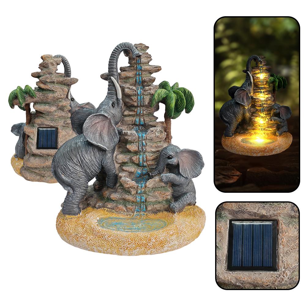 Animal Solar Garden Light Outdoor Yard Decoration Waterproof Statue Light Peacock Rabbit Elephant Turtle Banquet Party Decor