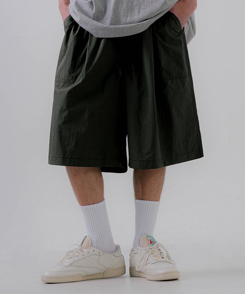 EZKATON Square Rib Shorts Khaki Mmsp6801