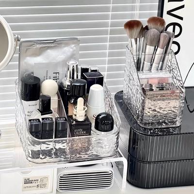Kosmetikaufbewahrungsbox für Schminktisch Make-up Organizer Transparentes Acryl Hautpflege-Organizer für Lippenstift Kosmetik-Organizer Parfümhalter