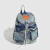 Large-capacity Double-shoulder Backpack, Washable Denim, Retro Niche Design Women's Bag