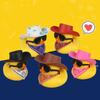 Water Play Duck Ornament with Black Cowboy Hat and Sunglasse Baby Pool Accessories Bathtub Companion For Toddlers