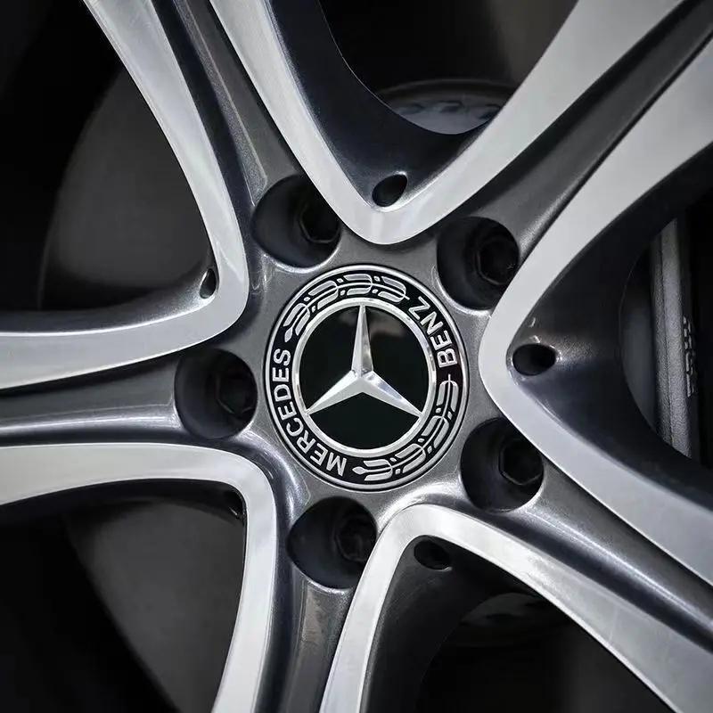 4Pcs Car Wheel Center Hub Caps Emblem Covers Decor Accessories For Mercedes Benz AMG GLE GLC W204 W205 W203 W211 W212 W213 W169 OD5