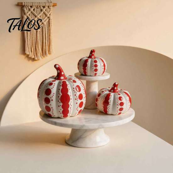 Thanksgiving Hausdekorationen Keramik Kürbis Skulptur, Moderne Polka Dot Figur, Bauernhaus Kunst Dekorative Ornamente Tischdekoration für