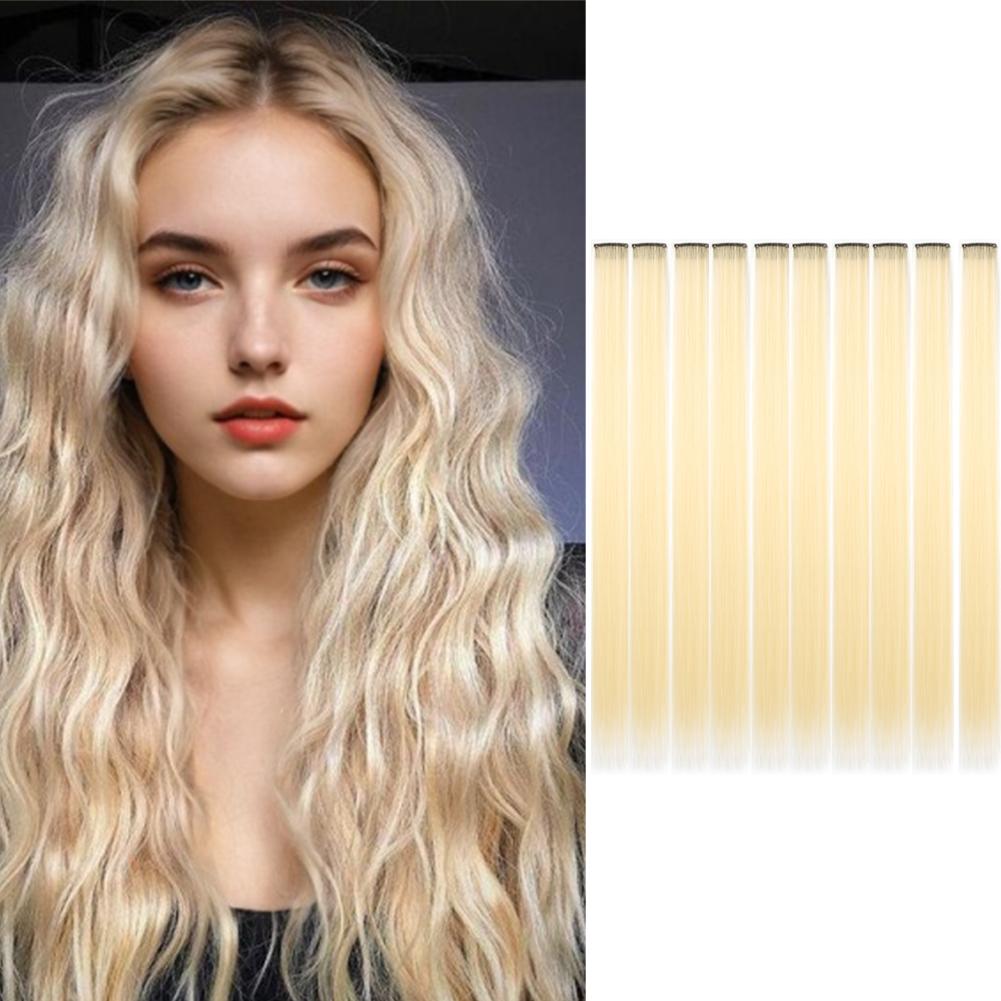 10PCS/Pack Colored Party Highlights Clip in Hair Extensions for Girls 18 Inches Omber colors Straight Hair Synthetic 2027