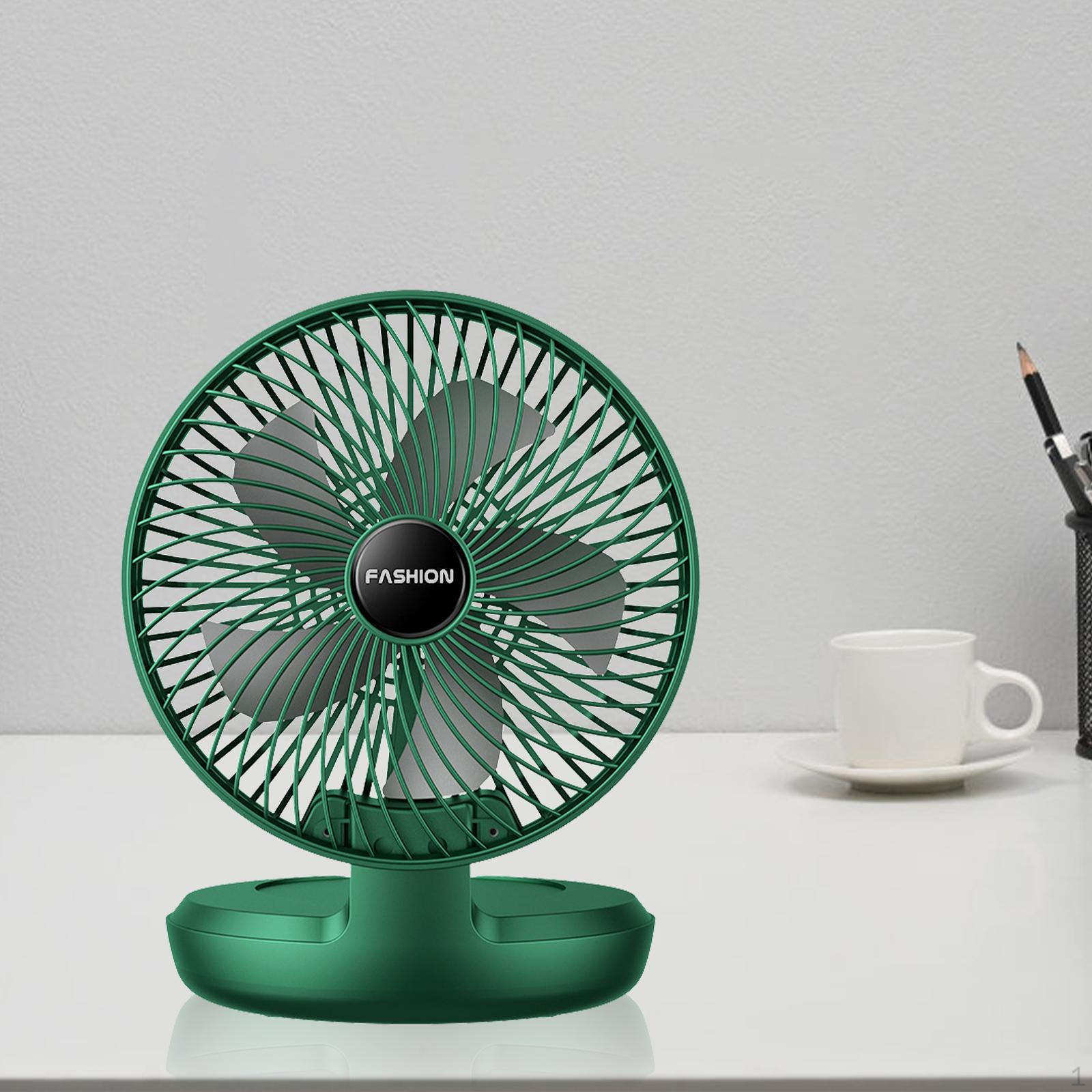 

Складной настольный вентилятор с 3 скоростями, регулируемый, быстрое охлаждение, портативный персональный, перезаряжаемый через USB-порт зелёный