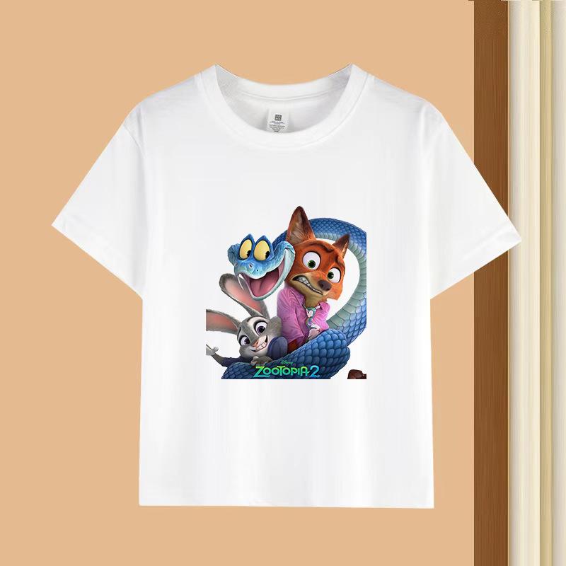 Dětské tričko s krátkým rukávem a kulatým výstřihem - 230g čistá bavlna s potiskem zvířat