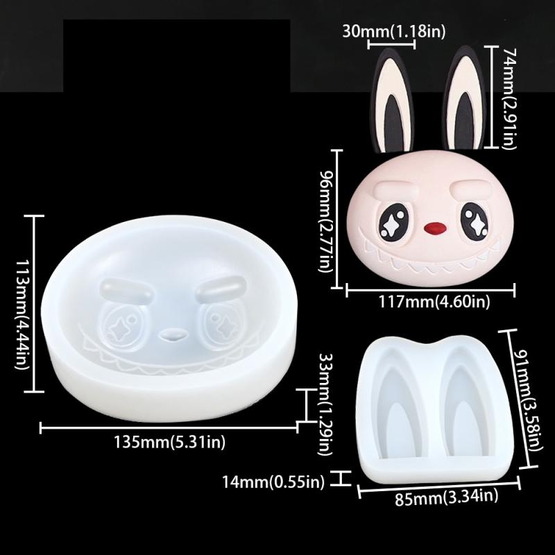 3D Panenky Labubu Dort Fondán Silikonová Forma Silikonová Forma na Čokoládovou Tyčinku