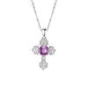 Natural Topaz S925 Sterling Silver Necklace Hip-hop Style Cross Sweet Cool Collarbone Chain Versatile Jewelry