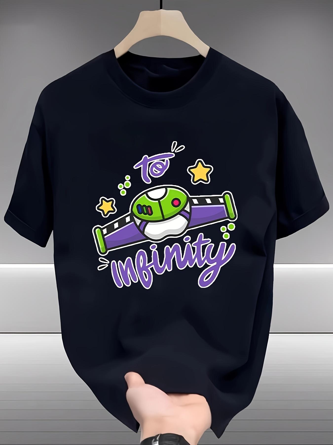 Buzz Lightyear Graphic T-shirt - Black Casual Summer Tee with White Round Neck S