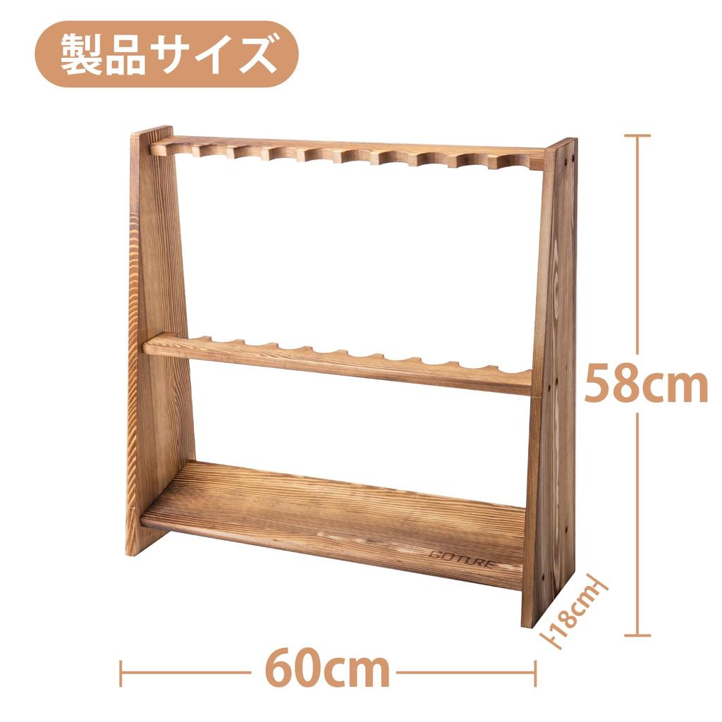 Goture Rod Rod Holds 10 Carbonized Pine Instruction Manual Natural Solid Fishing Rod Fishing Rod Easy To Suitable for Various Types of Fishing Rods