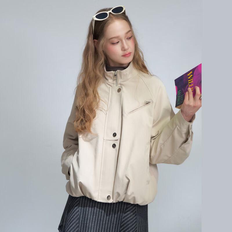 Women's Petite Short Workwear Stand Collar Jacket