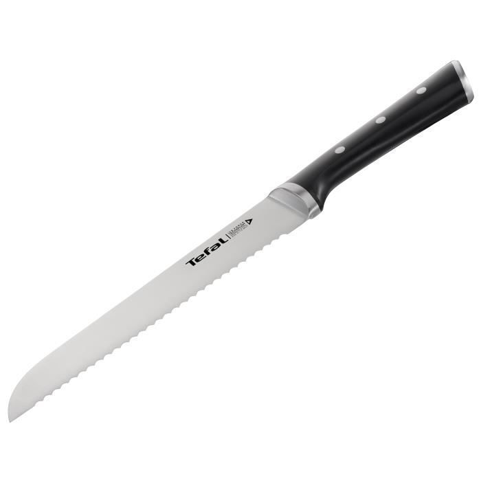 Couteau à pain - tefal - k2320414 - 19,9 cm - acier inoxydable - noir