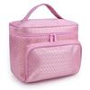 Portable Folding Large Capacity Makeup Bag For Women With Elegant Geometric Patterns In Various Colors
