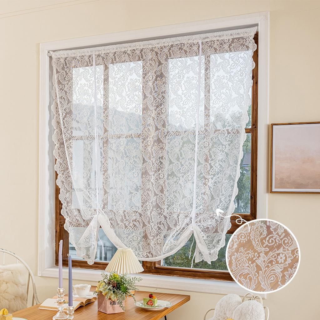 Warp Lace Phoenix Tail Drawing Curtain Window Screen Living Room Dining Room Semi-Blackout Curtain