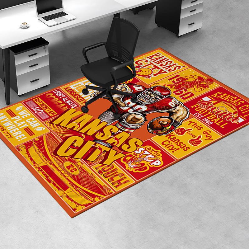 Büroteppich Kansas City Football Thema, Sofateppich, Stuhlmatte Schutz