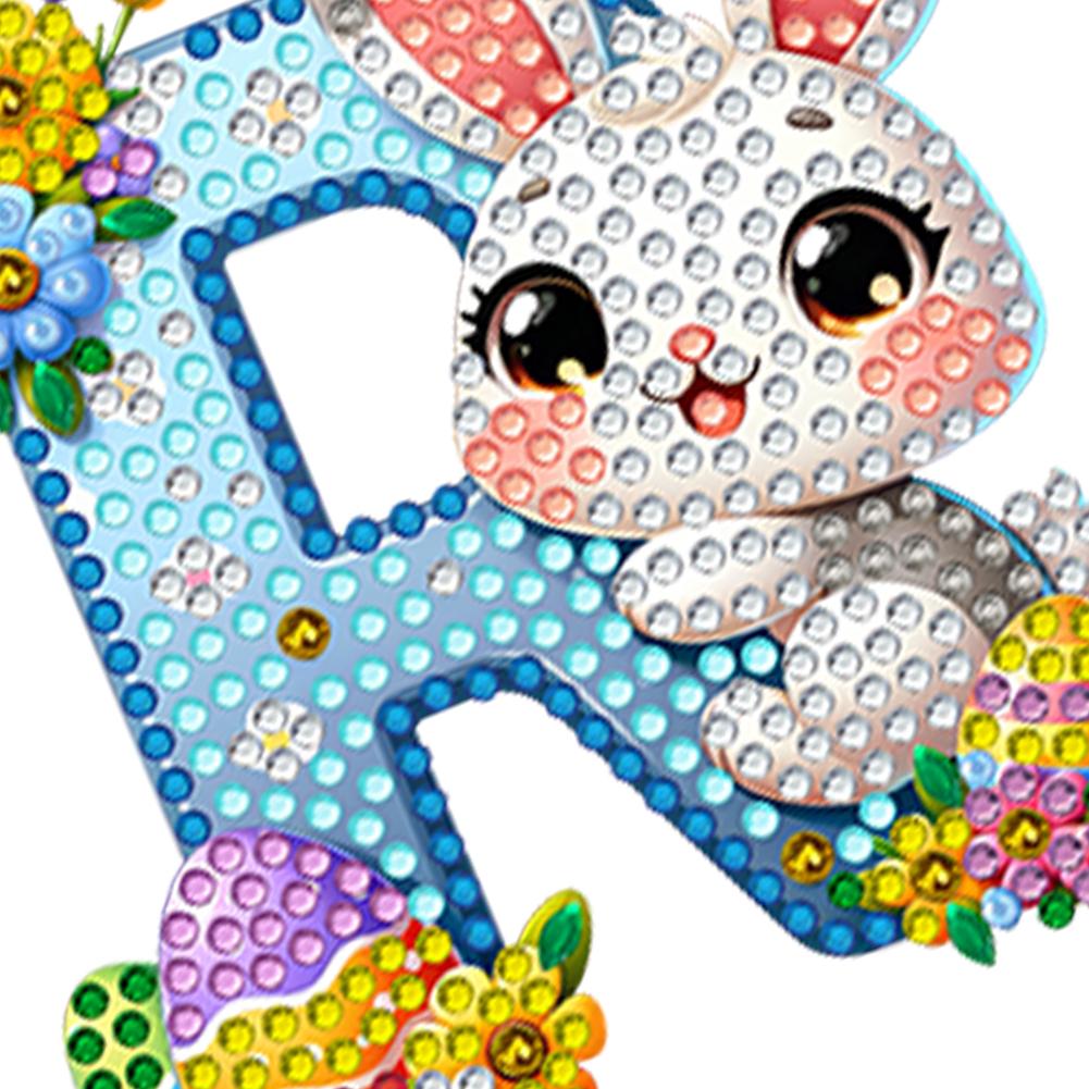 PET Double Sided Special Shaped Easter Alphabet DIY Diamond Painting Keychain