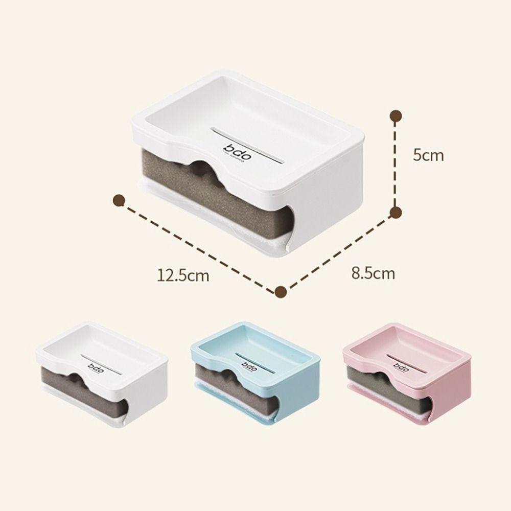 Plastic Bathroom Soap Box Plain-colored Double-layer Soap Rack Modern Draining Soap Dish Kitchen