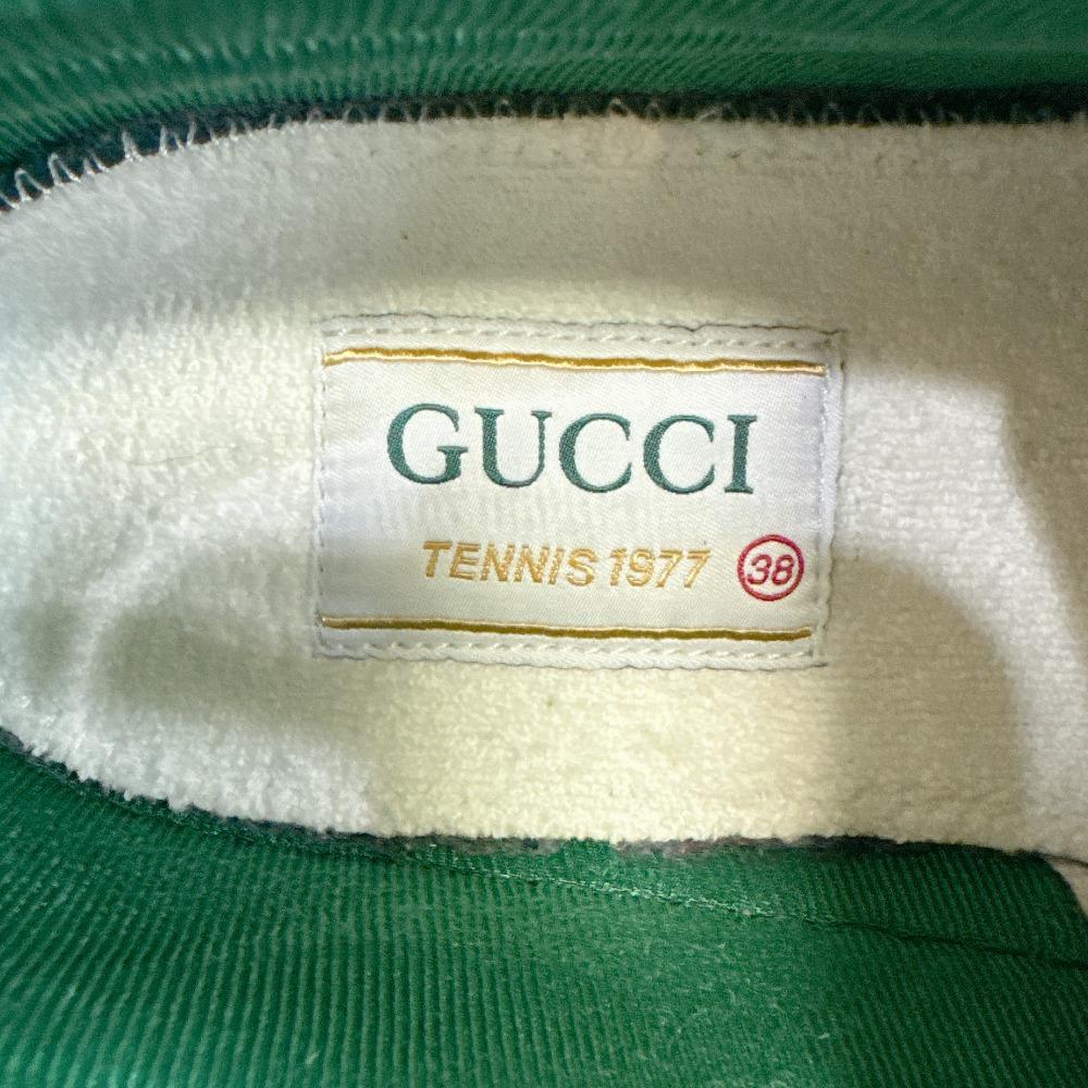 Gucci 606110 GG płótno skóra Tenisowe 1977 sneakersy Zielona skóra Używane