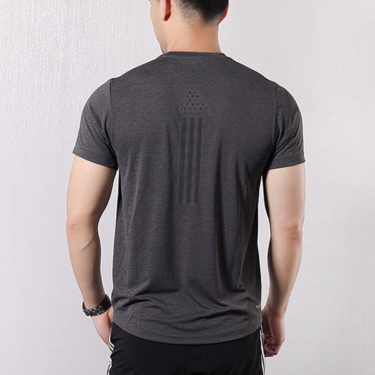Adidas Running Short Sleeve T-Shirt Men Tops Iron-Grey Black EI6386