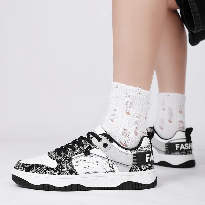 Herren Casual Skateboardschuhe Bedruckte Laufschuhe Joggingsneaker Schuhe für Studenten Übergröße