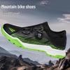 Professional Non-slip Mountain Bike Cycling Shoes with Spikes, Outdoor Sports, Casual, Black/Green, Black/Orange