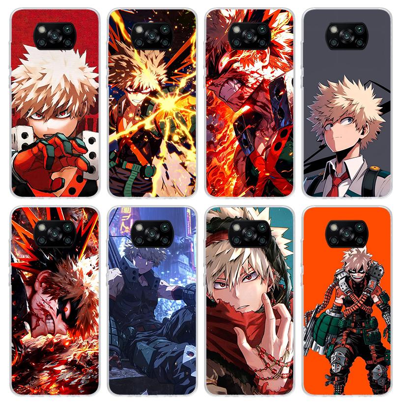 Bakugou Katsuki MHA My Hero Phone Case For Xiaomi Poco X5 X6 X7 Pro F7 Ultra M7 Redmi 15C 15 13C 13 12C 12 10 10C 10A 9 9C 9T 9A