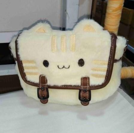 Cute Clutch Bag Plush Backpack Furry Cat Bag Adorable Kitten Handbag for Woman Kids Cartoon New Kitten Handbag